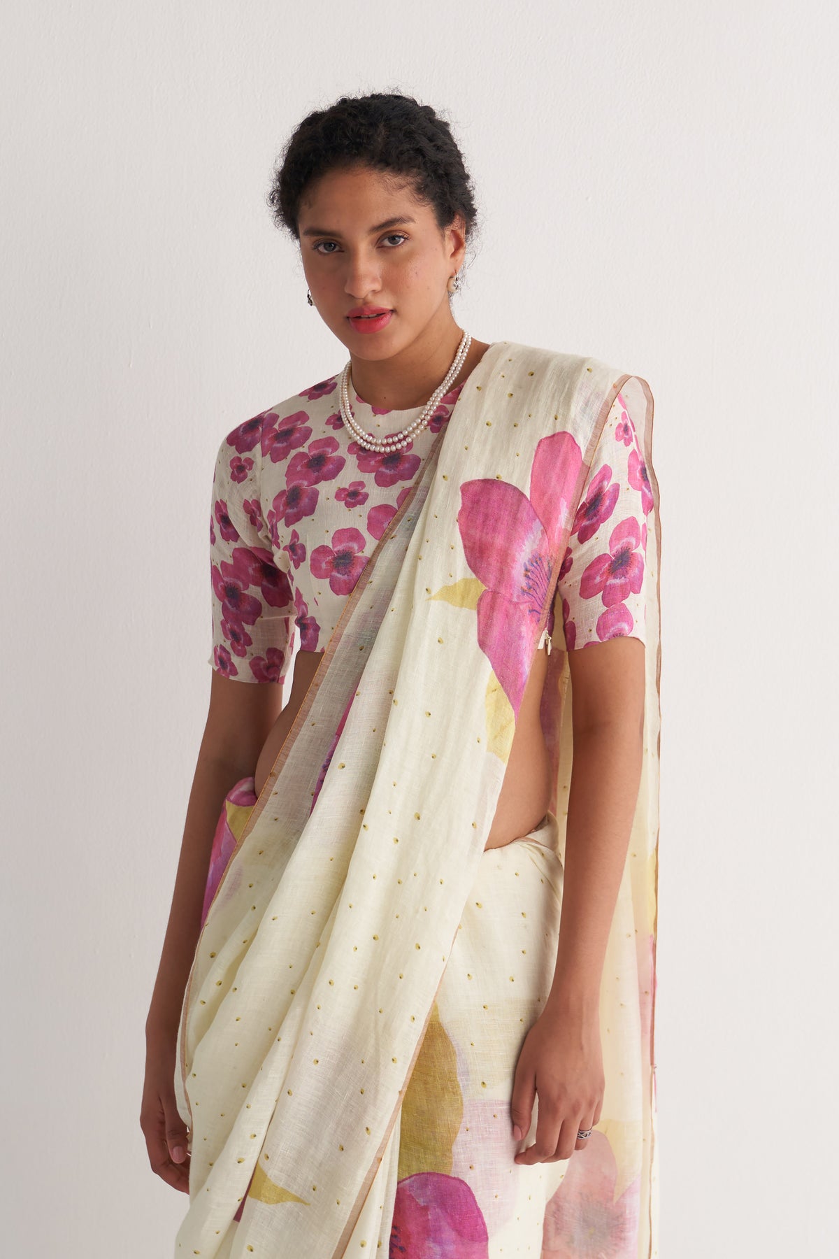 Pinkberry Floral saree With Blouse