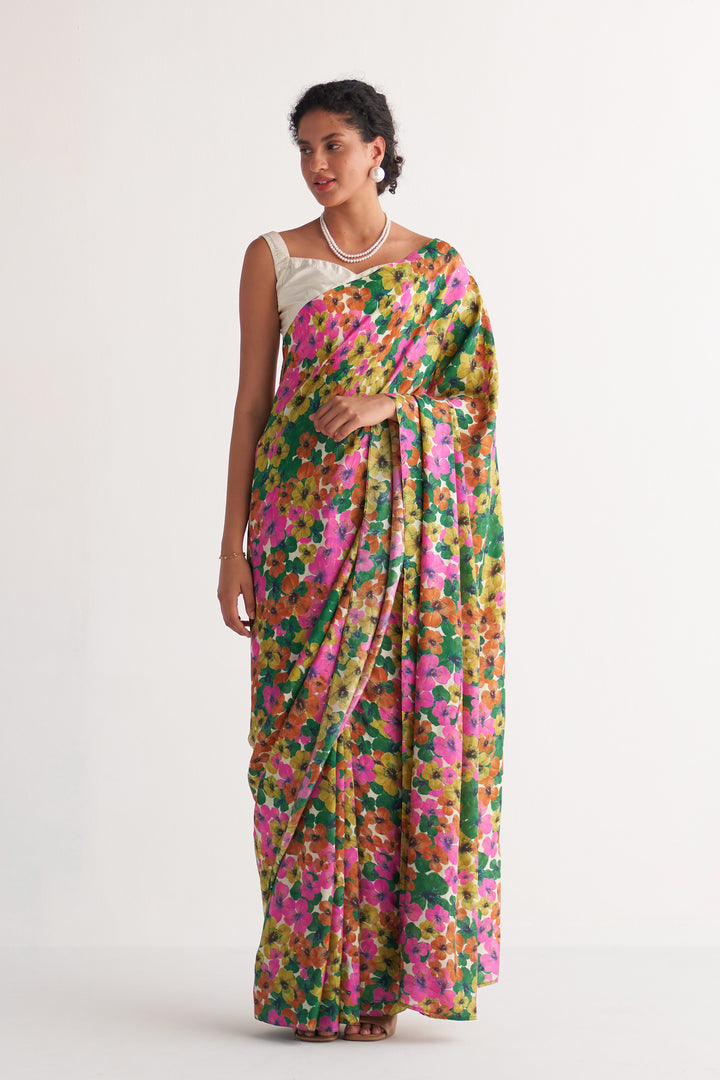 Multihued Gardenia Saree with Blouse