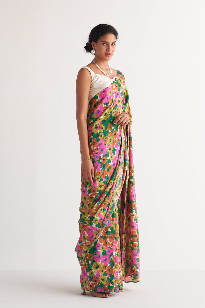 Multihued Gardenia Saree with Blouse