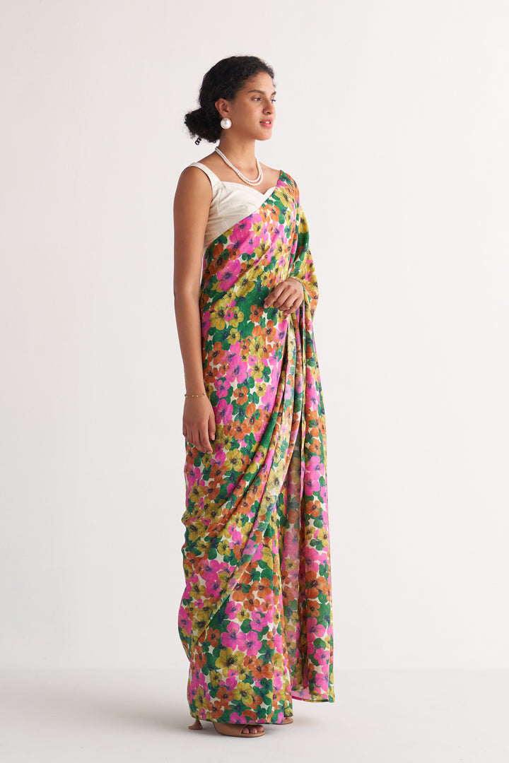 Multihued Gardenia Saree with Blouse