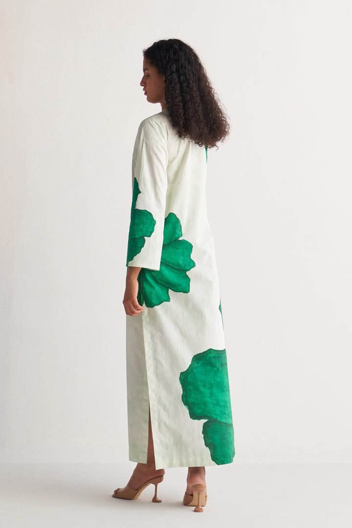 Green Full Bloom Maxi Dress