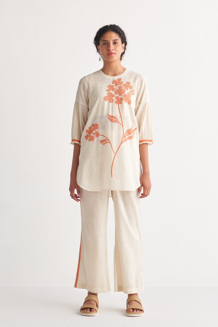 Orange Florence Handloom Cotton Pants