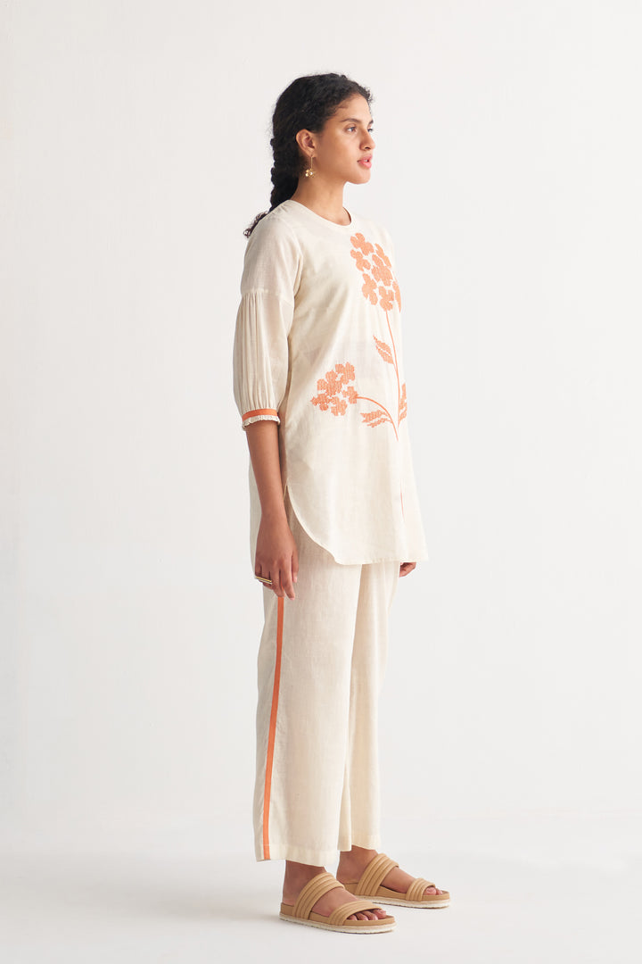 Orange Florence Handloom Cotton Pants