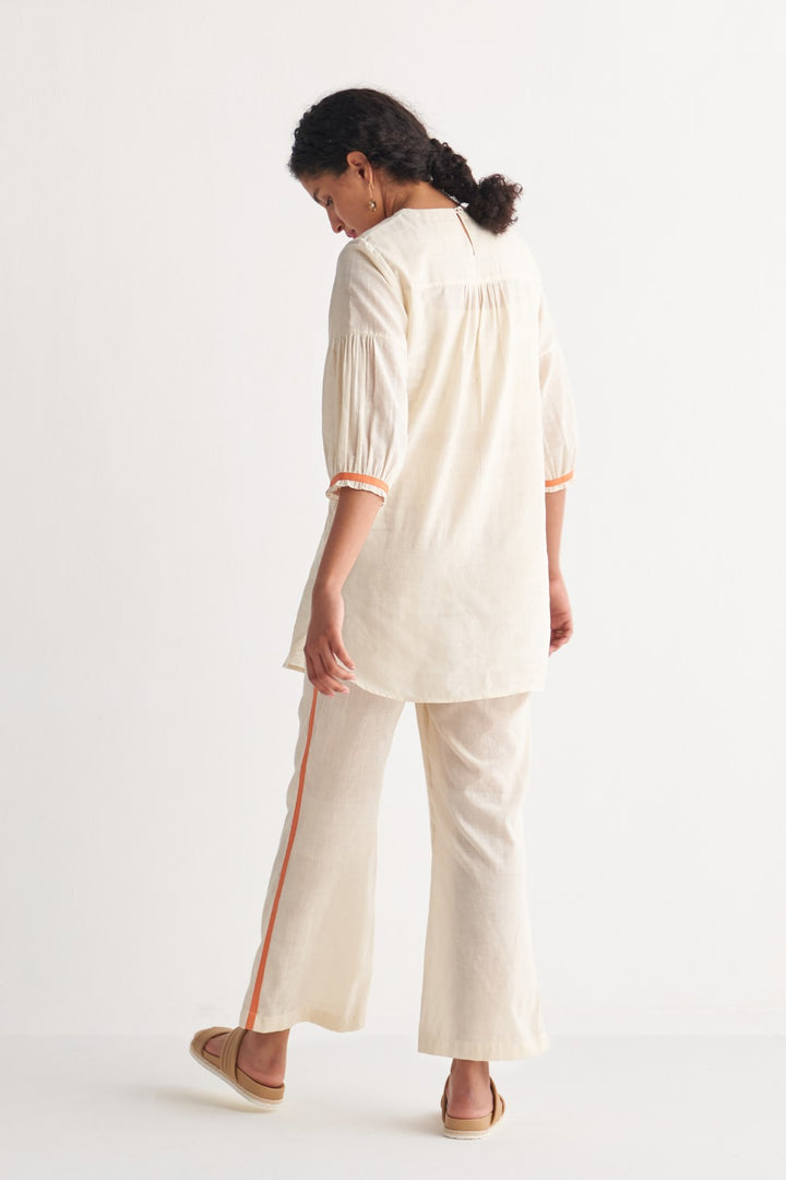 Orange Florence Handloom Cotton Pants