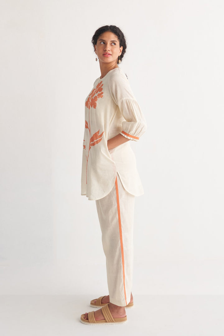 Orange Florence Handloom Cotton Pants