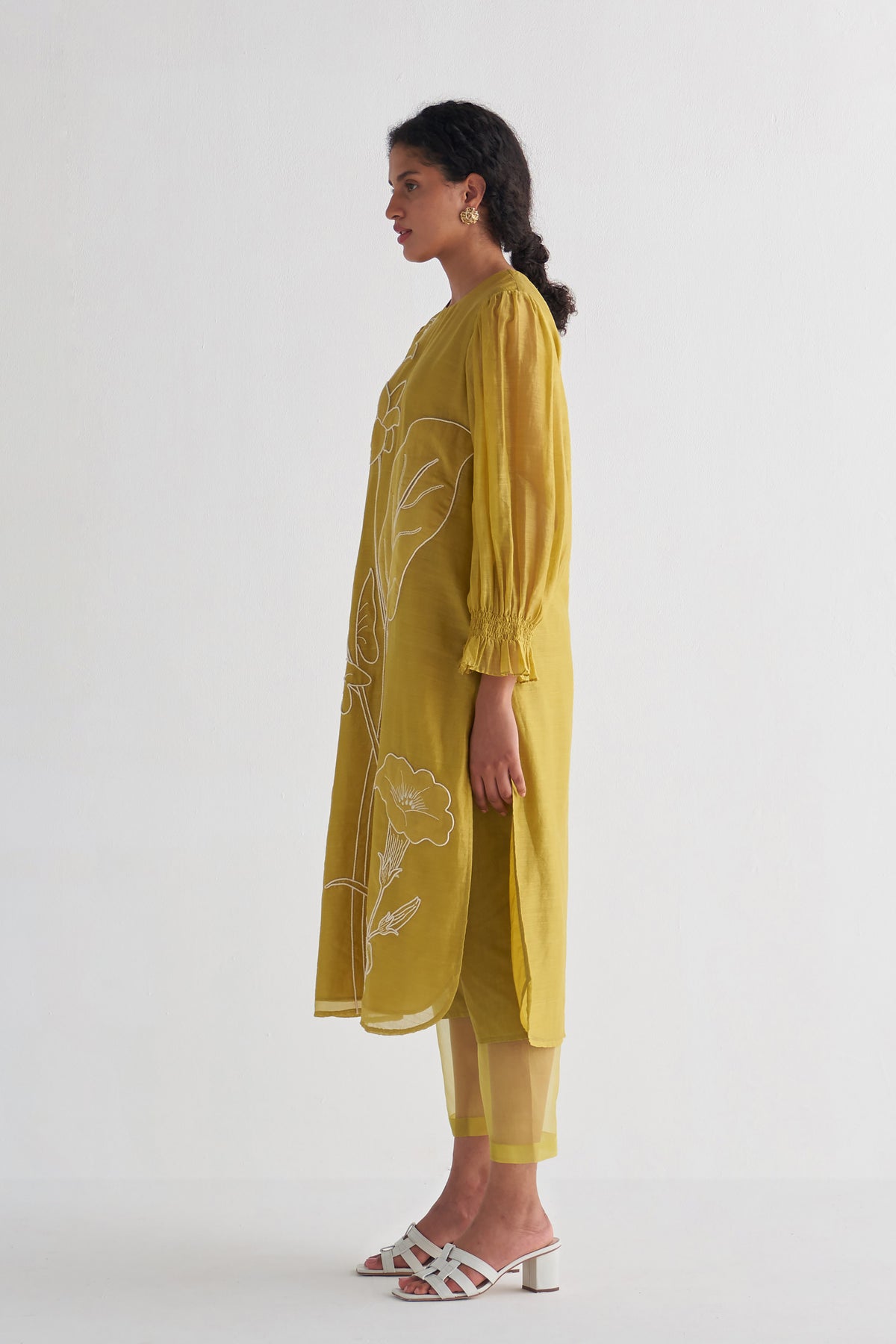 Amber Yellow Couching Dress