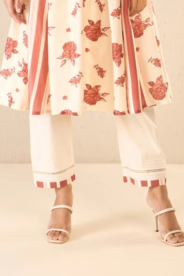 MEADOW STRIPES: RED STRIPE BORDER PANTS