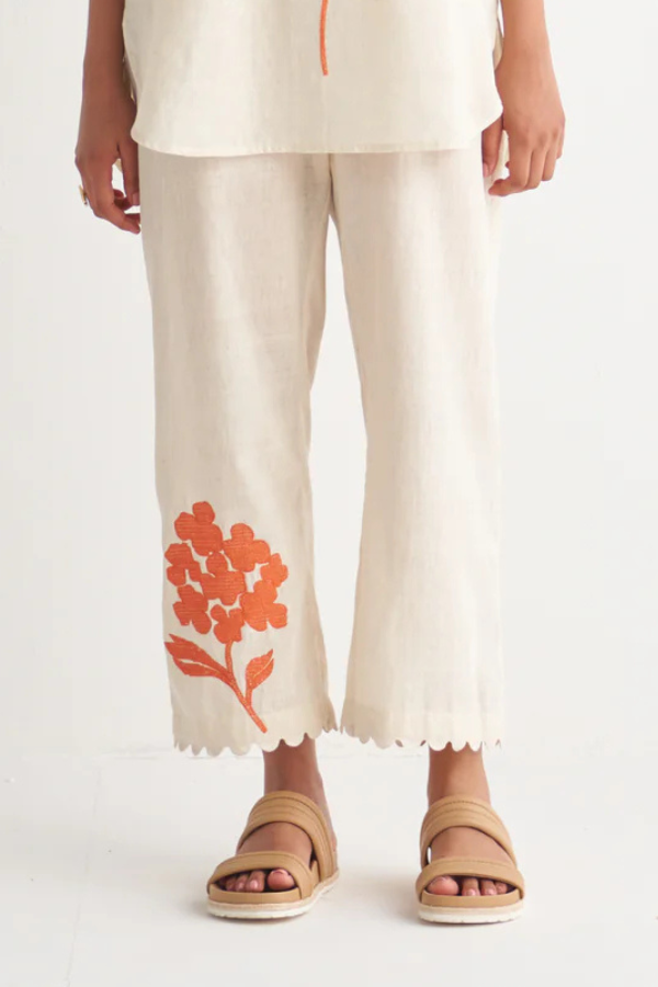 Orange Florence Cross-stitch Pants