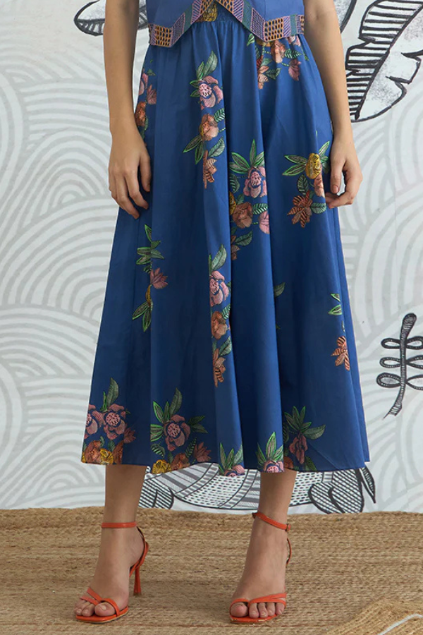BLUE FLOWER SKIRT