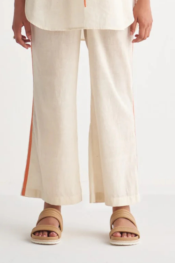 Orange Florence Handloom Cotton Pants