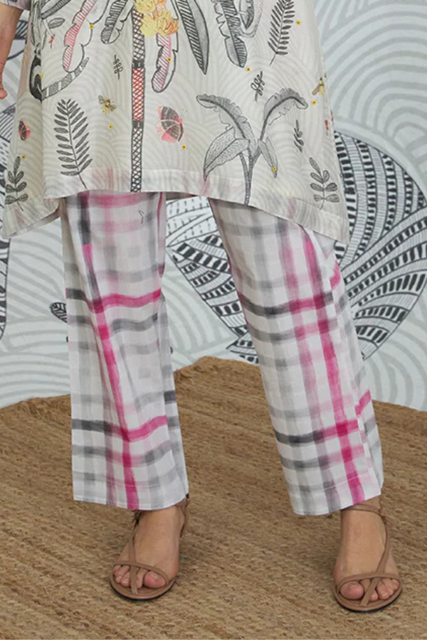 GREY MONEKY JUNGLE CHECK PANTS