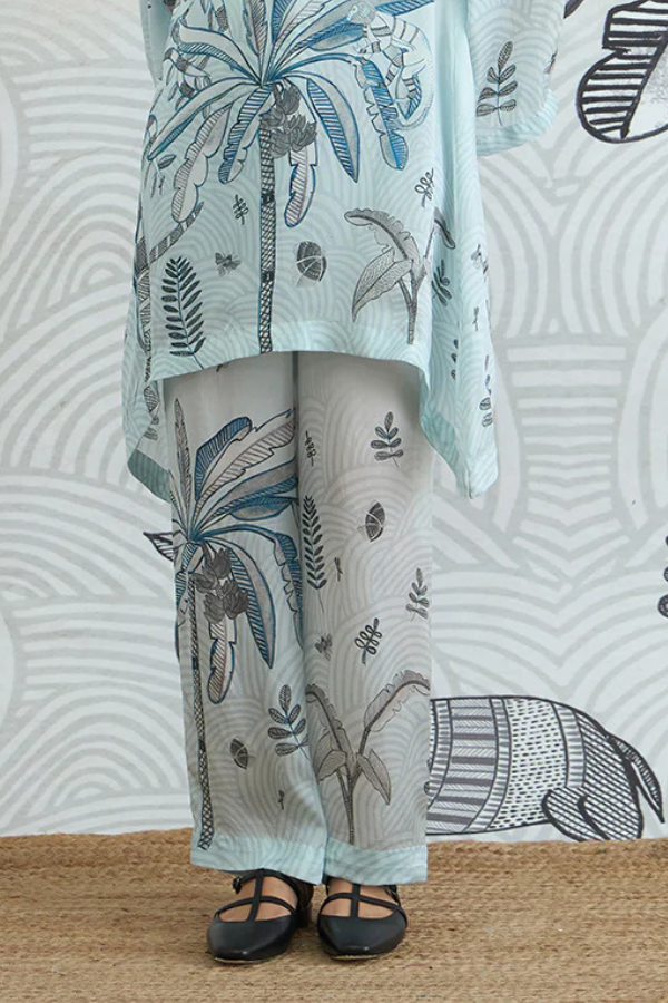 POWDER BLUE SATIN PANT