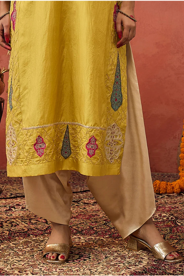 IVORY MASHRU SILK DHOTI SALWAR