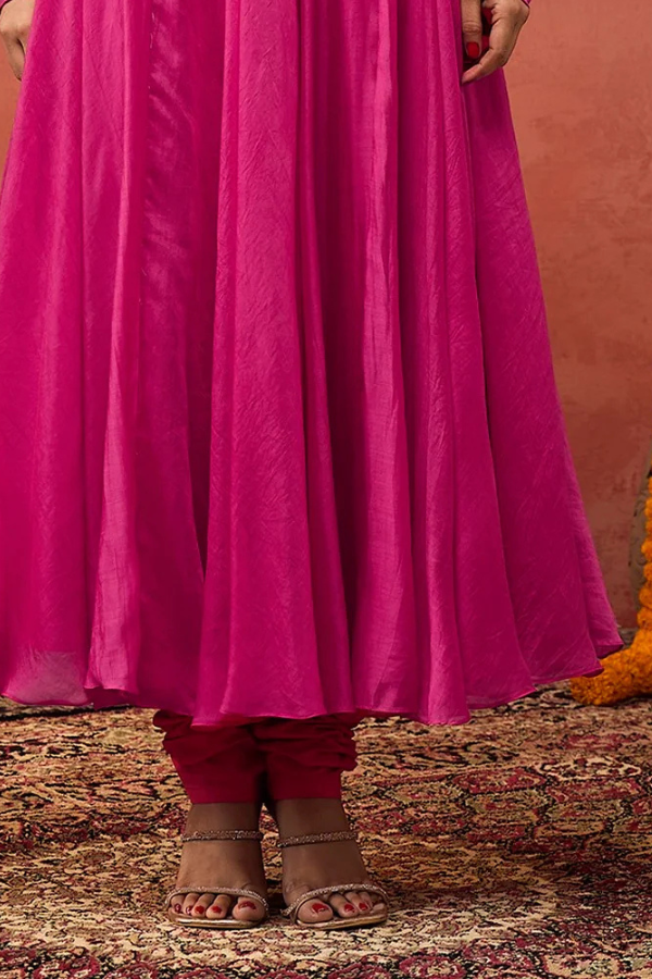 FUCHSIA PINK COTTON CHURIDAR