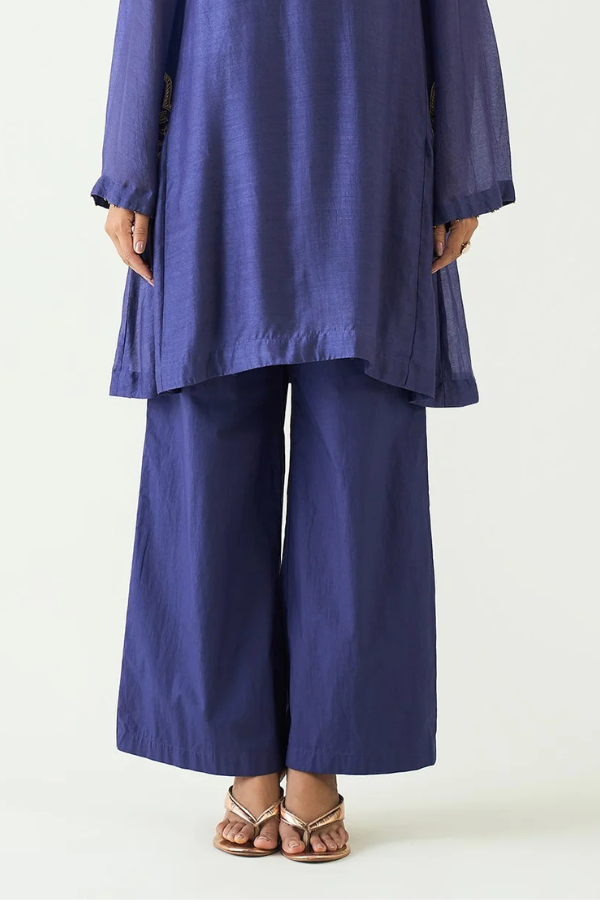 Siya: Cotton Silk Embroidered Pocket Tunic - Purple