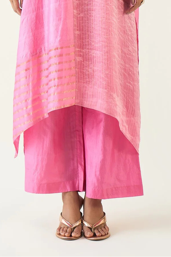 Flare Silk Pants - Candy Pink