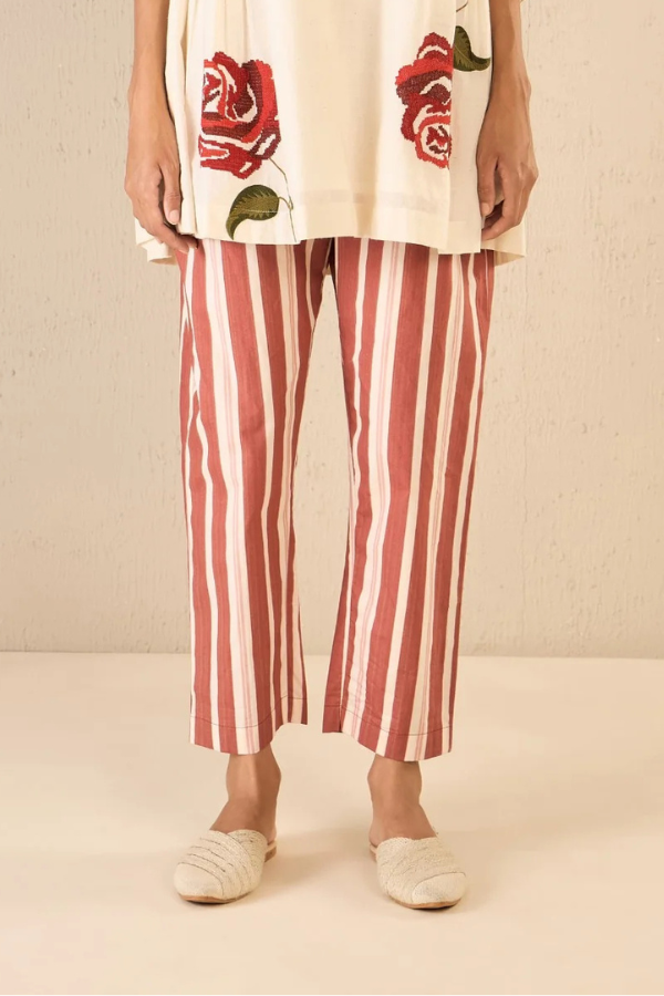 MEADOW STRIPES: RED STRIPE PANT