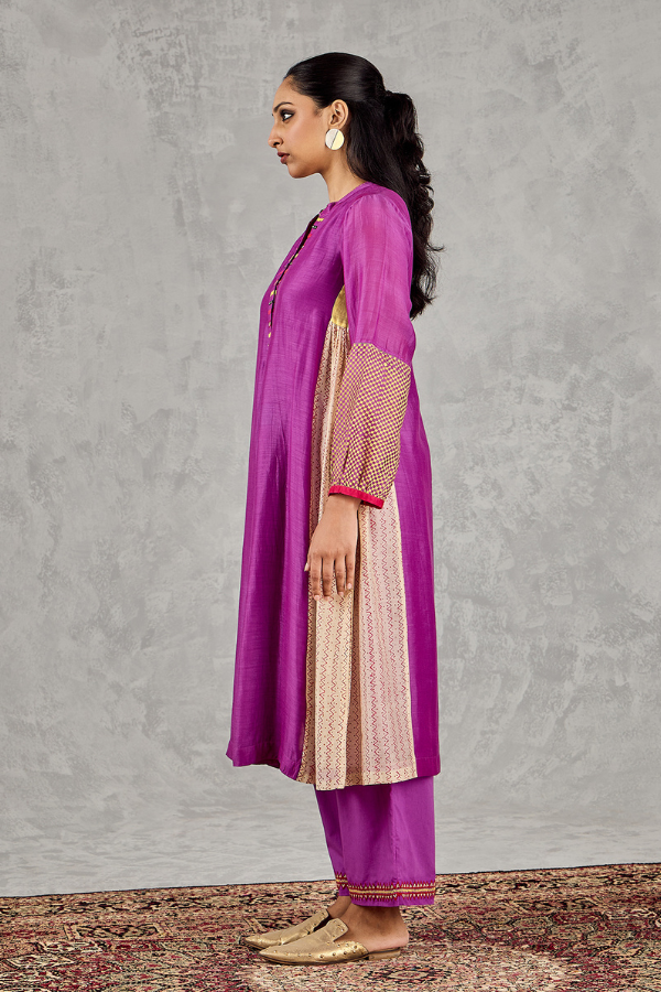 PURPLE EMBROIDERED PANTS