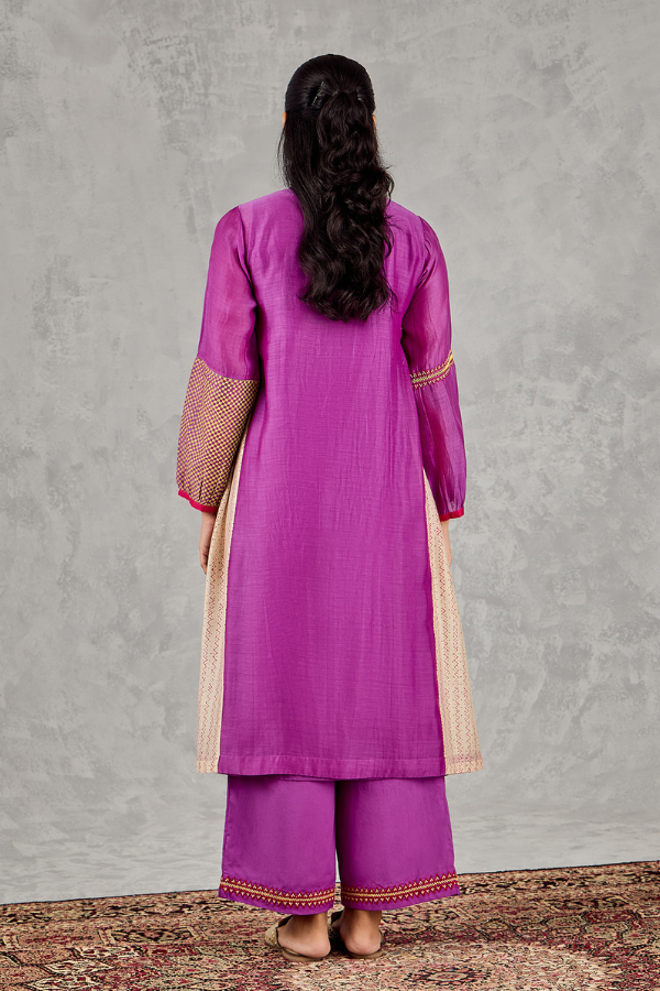 PURPLE EMBROIDERED PANTS