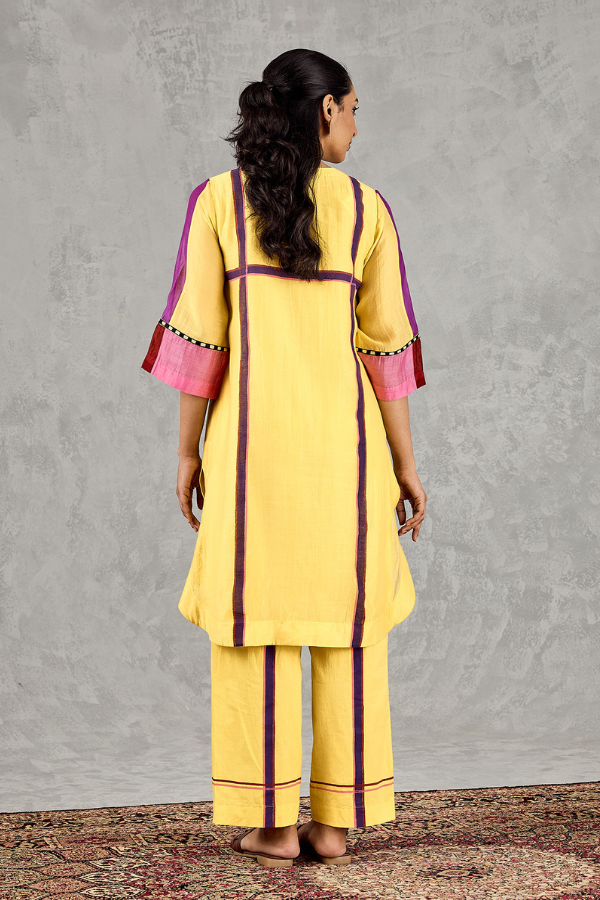 OLIVE YELLOW THREE COLOUR STRIPE TUNIC