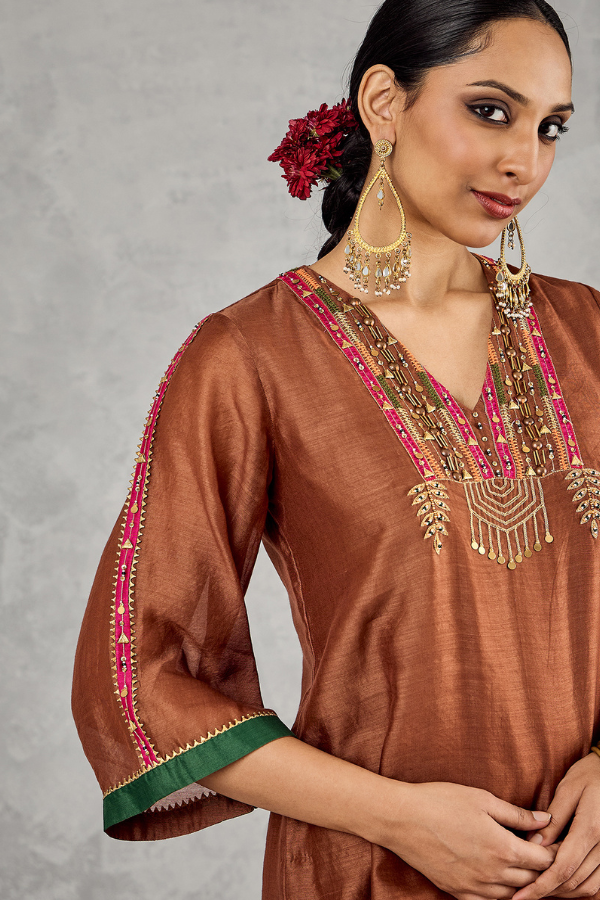 BROWN SHORT KURTA