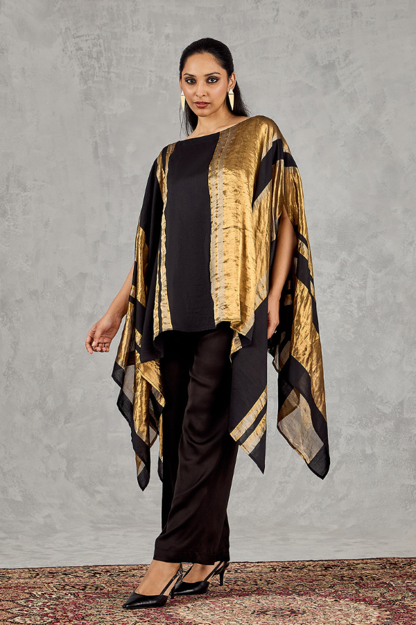 BLACK ASYMMETRICAL CAPE