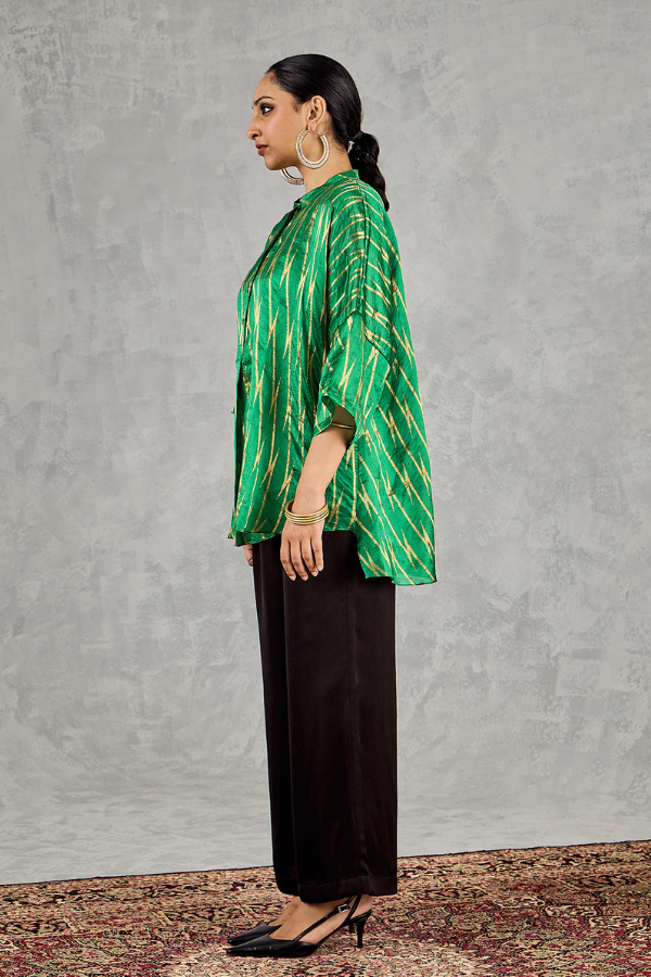 GREEN ZIG-ZIG NAMAH TUNIC