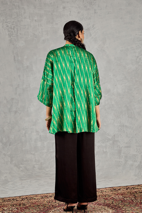 GREEN ZIG-ZIG NAMAH TUNIC