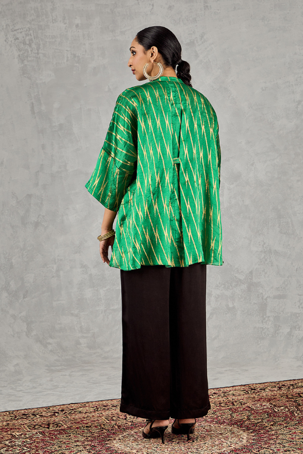 GREEN ZIG-ZIG NAMAH TUNIC