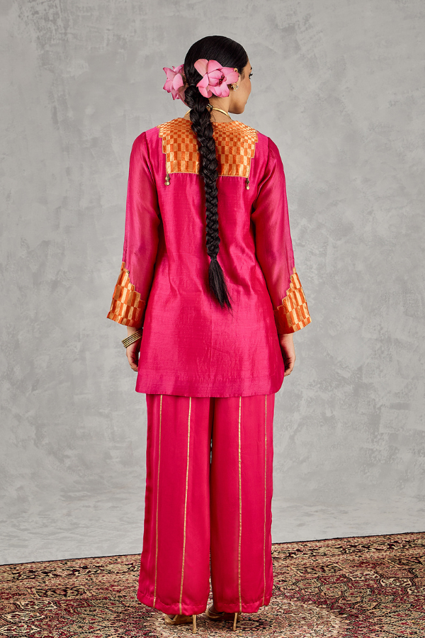 HOT PINK/ORANGE PATCH KURTA