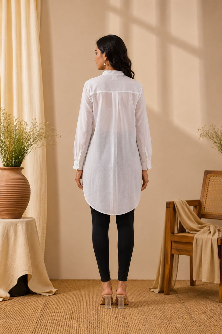 Raha : Ivory Cotton Tunic