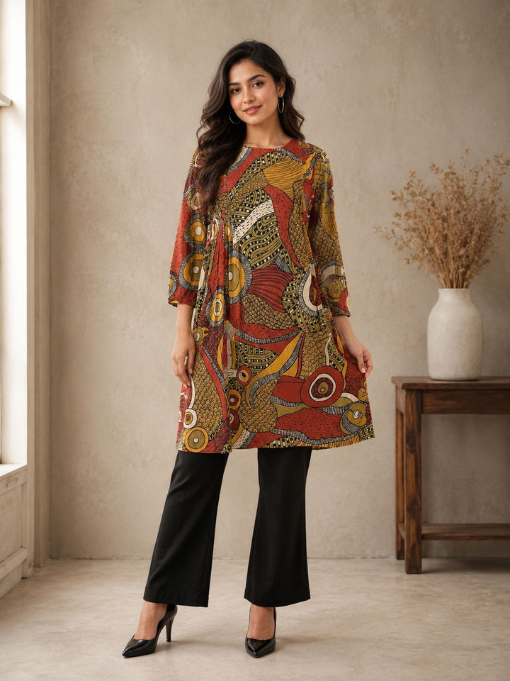 Multicolor Abstract Print Tunic
