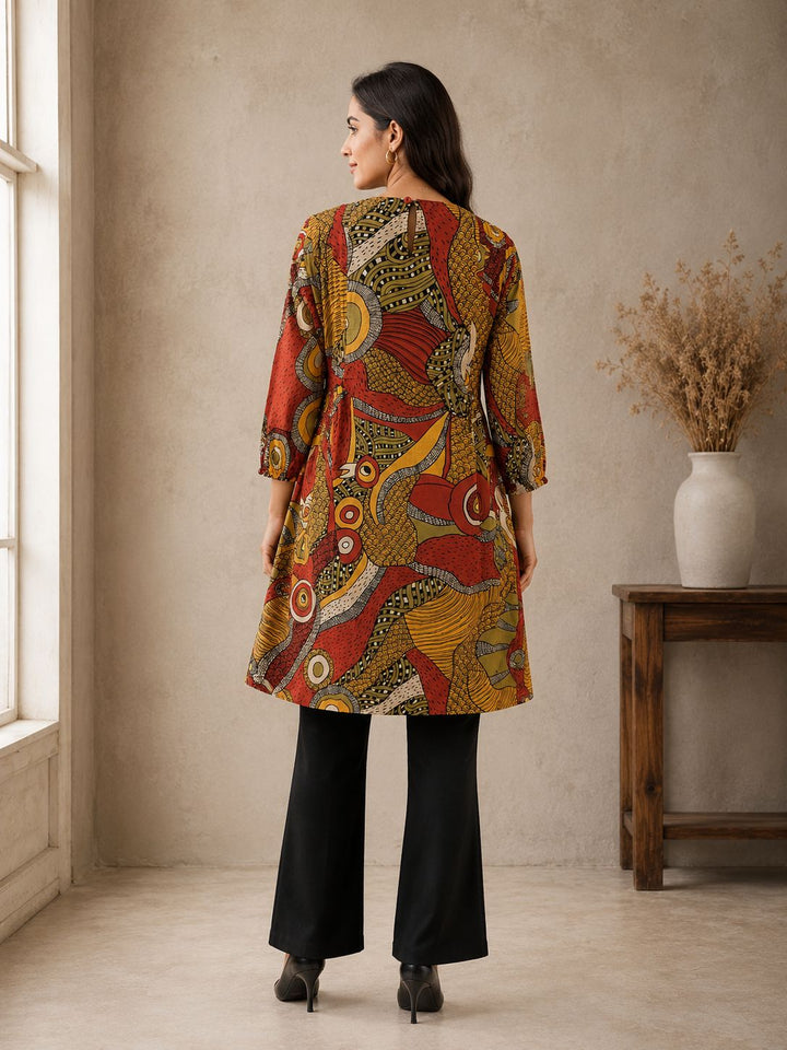 Multicolor Abstract Print Tunic