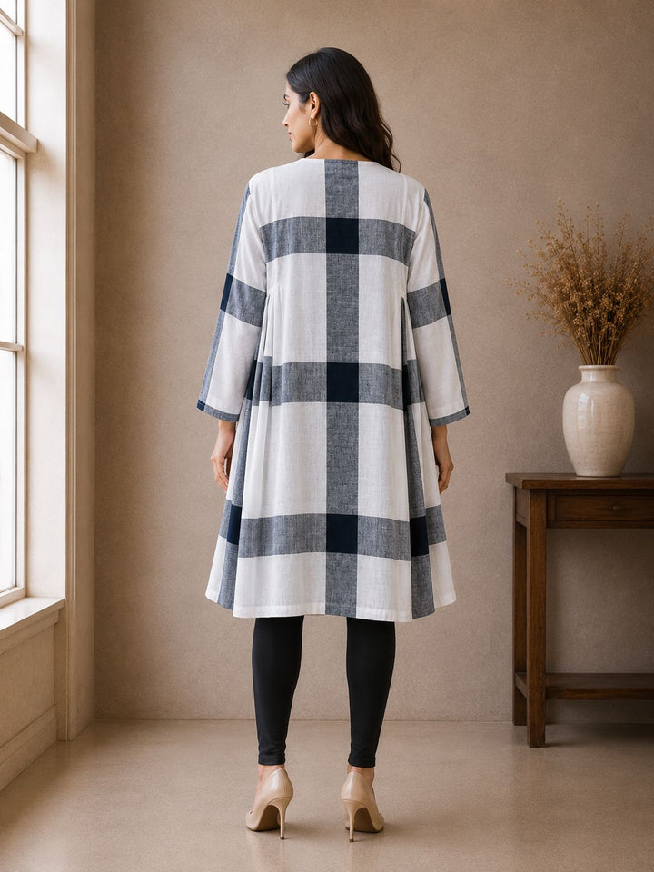 Black & White Cotton checked Tunic
