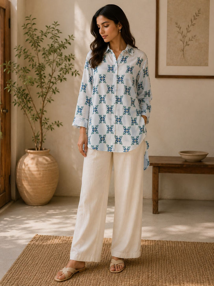 Blue Meadow Cotton Shirt