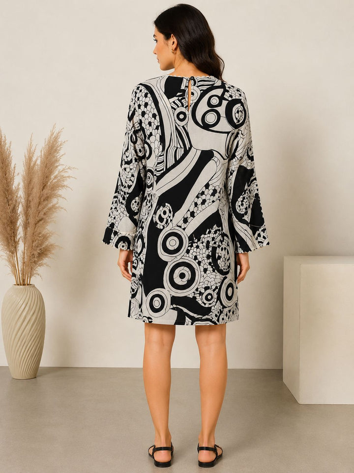 Black & white abstract Print Tunic