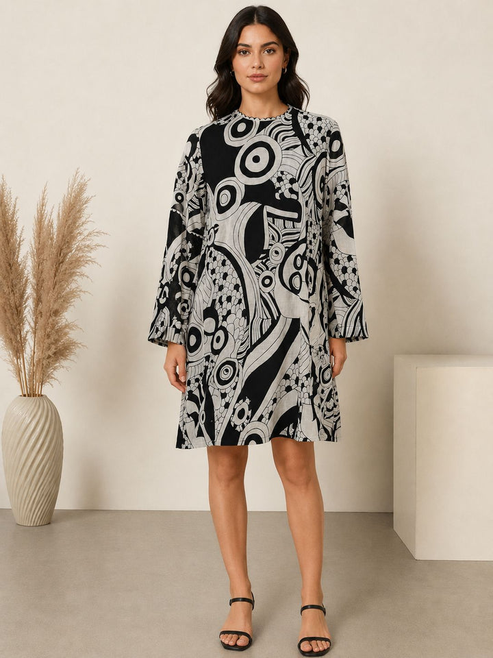 Black & white abstract Print Tunic