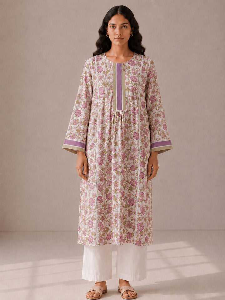 Blush Bloom Cotton Kurta