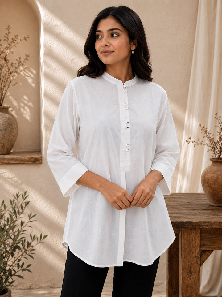 Raha : Ivory Cotton Tunic