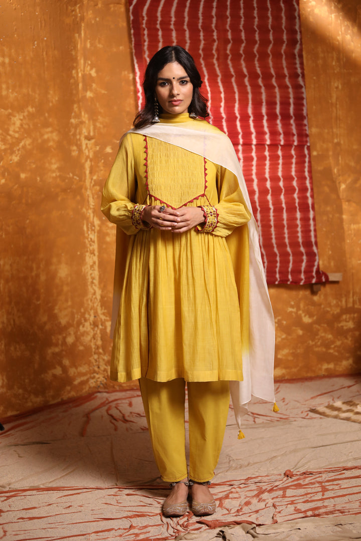 Chanderi Colour Block Dupatta