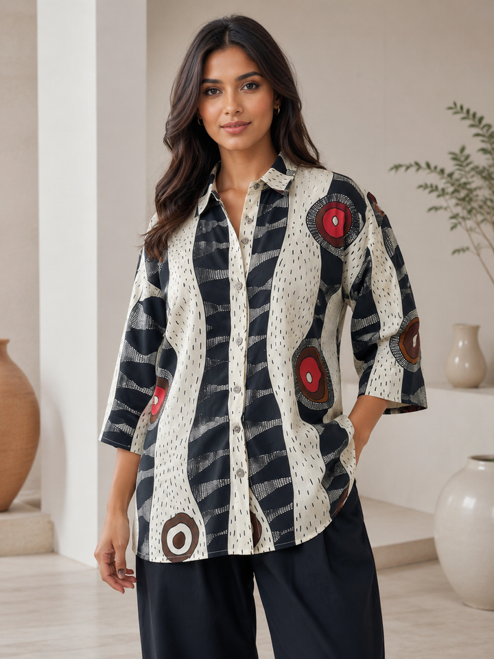 Black Printed Zebra Shirt