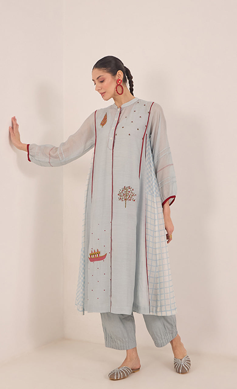Powder blue ethnic set