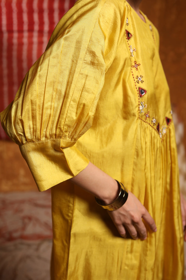 Silk Cape with Studded tribal Motifs cape