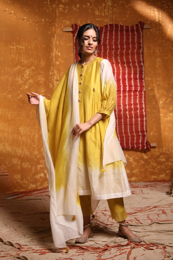 Chanderi Colour Block Dupatta