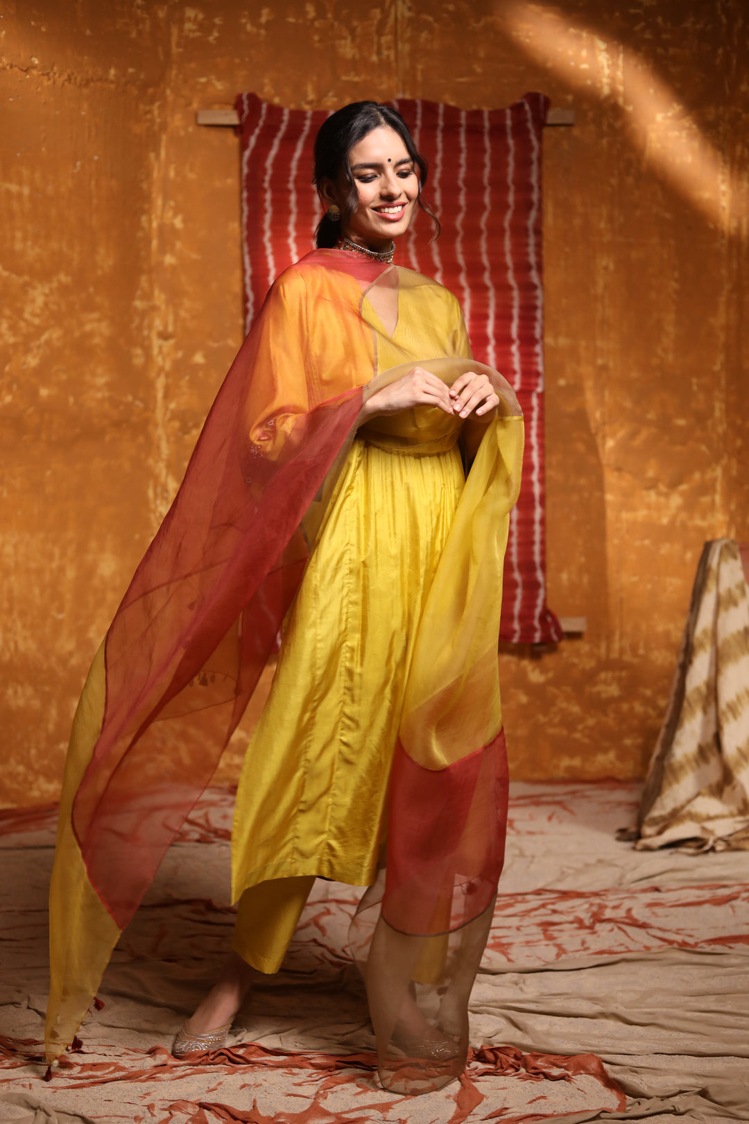 Organza Colour block Dupatta