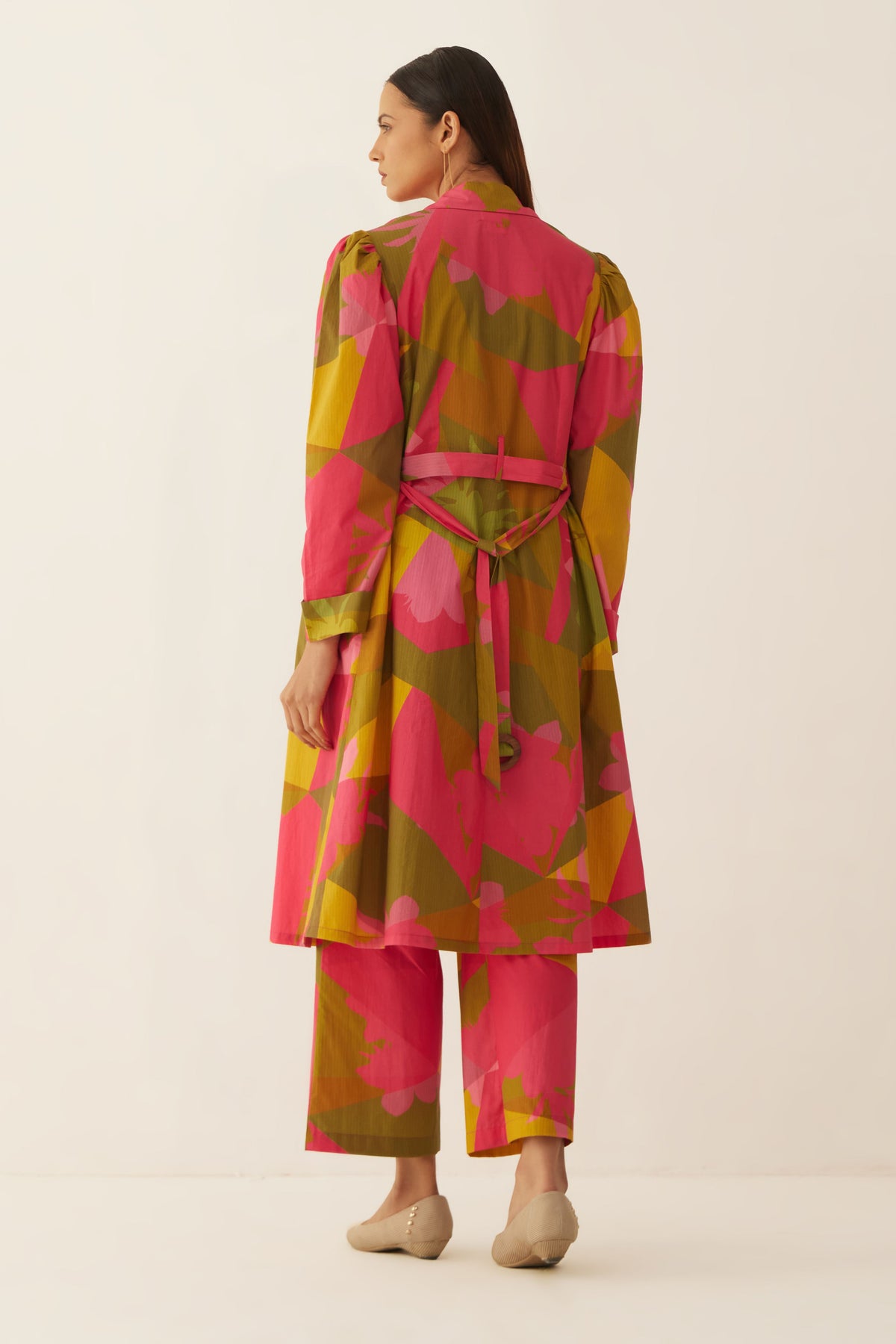 MULTICOLOUR GRID LONG JACKET COORD SET