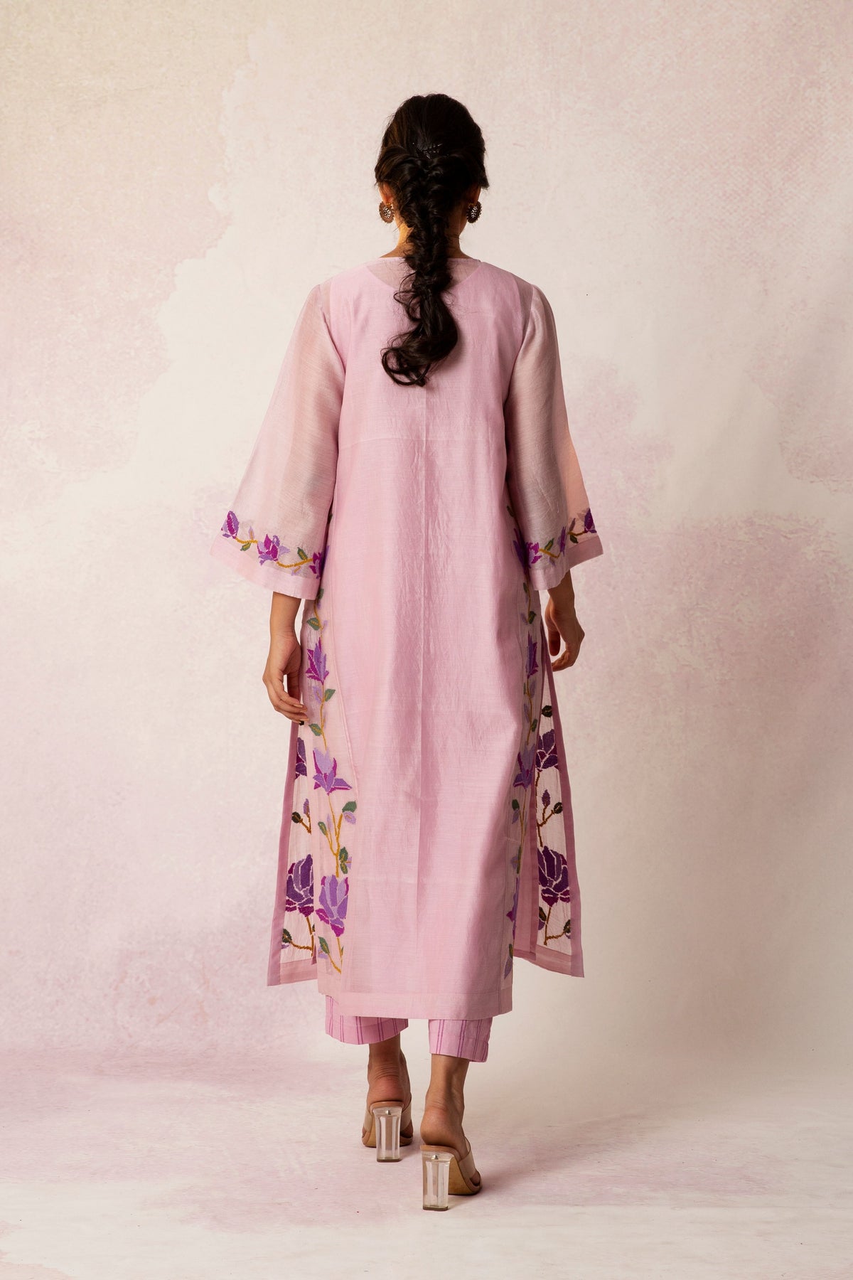 BAHAAR LILAC FLORAL KALI KURTA