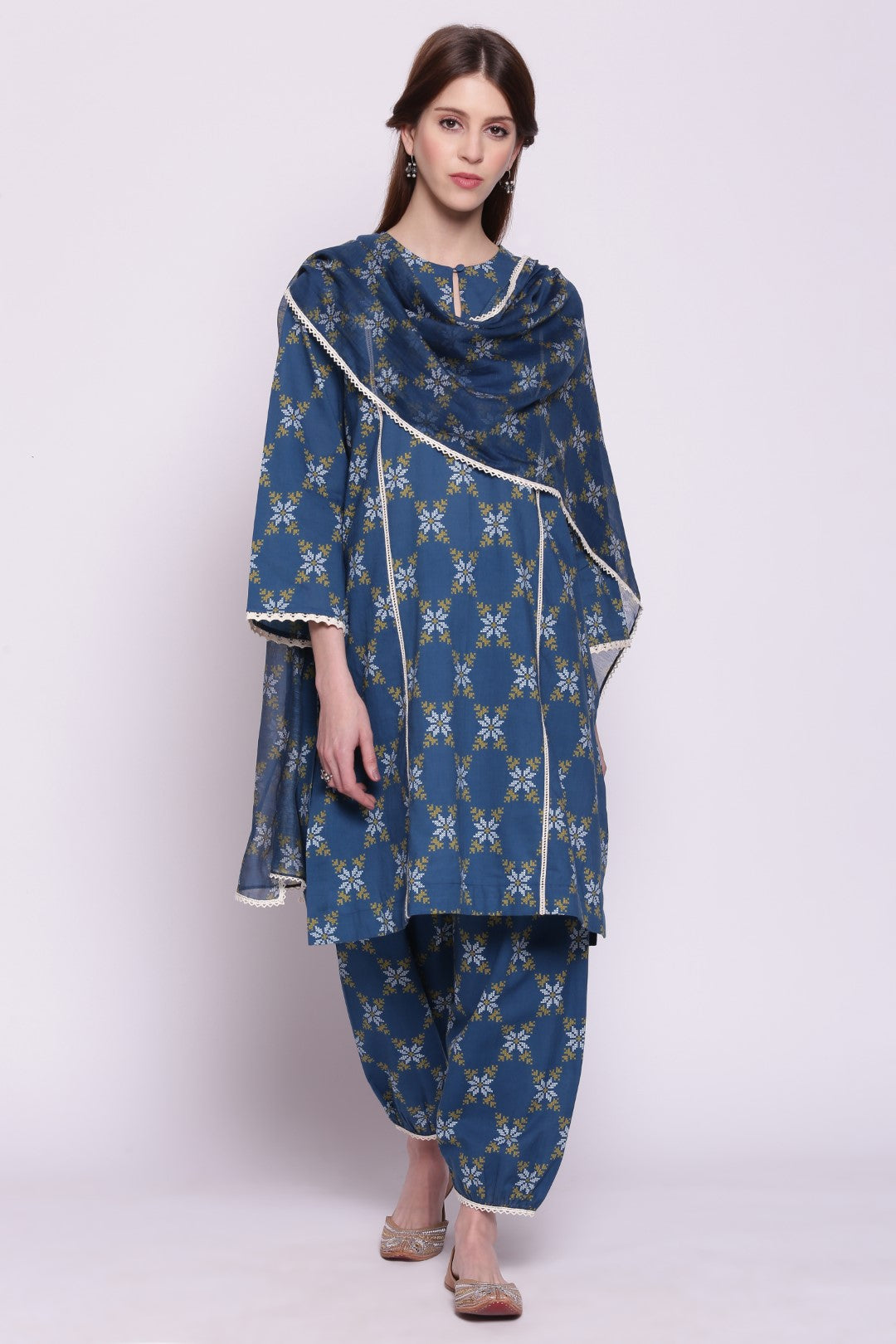 BLUE SNOWFLAKE DUPATTA