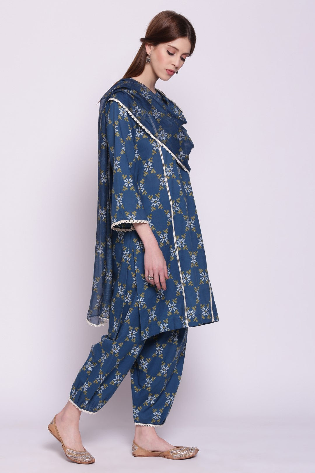 BLUE SNOWFLAKE DUPATTA