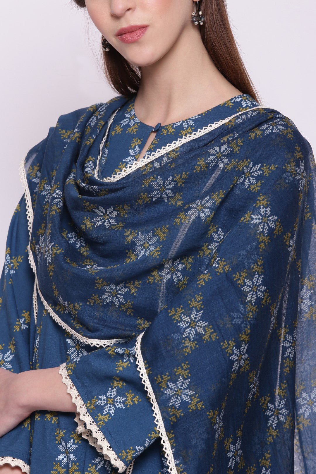 BLUE SNOWFLAKE KALI KURTA